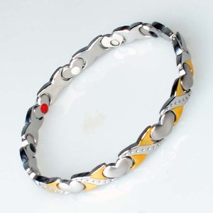 mens silver magnetic bracelet